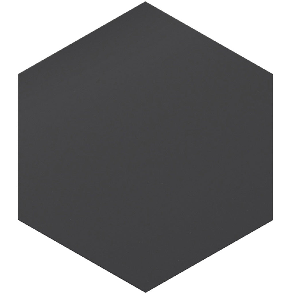 Metal Black 8x9 Matte Hexagon Porcelain Tile (25 pack, 9.93 sq ft/case) - Sample