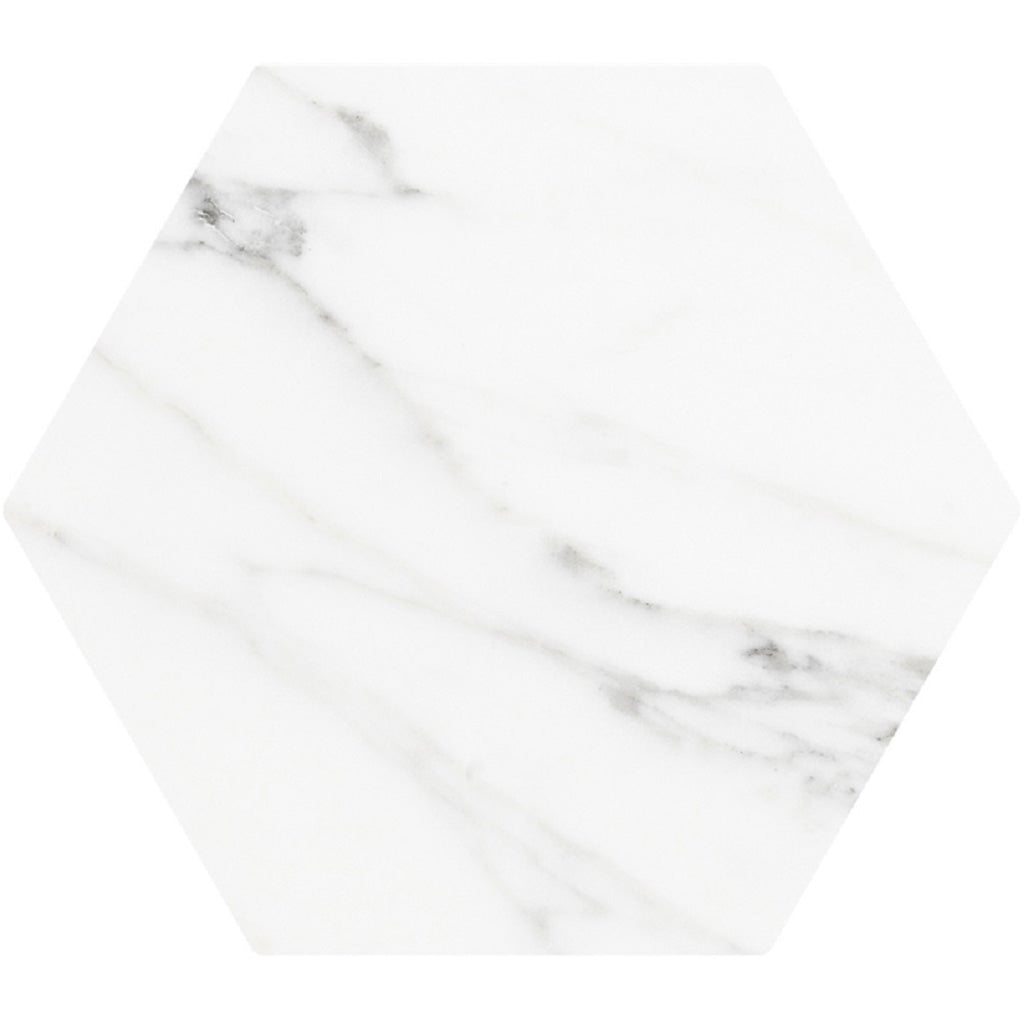 White 8x9 Hexagon Matte Porcelain Tile (25 pack, 9.93 sq ft/case) - Sample