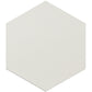 8x9 Chiffon White Hexagonal Matte Porcelain Tile