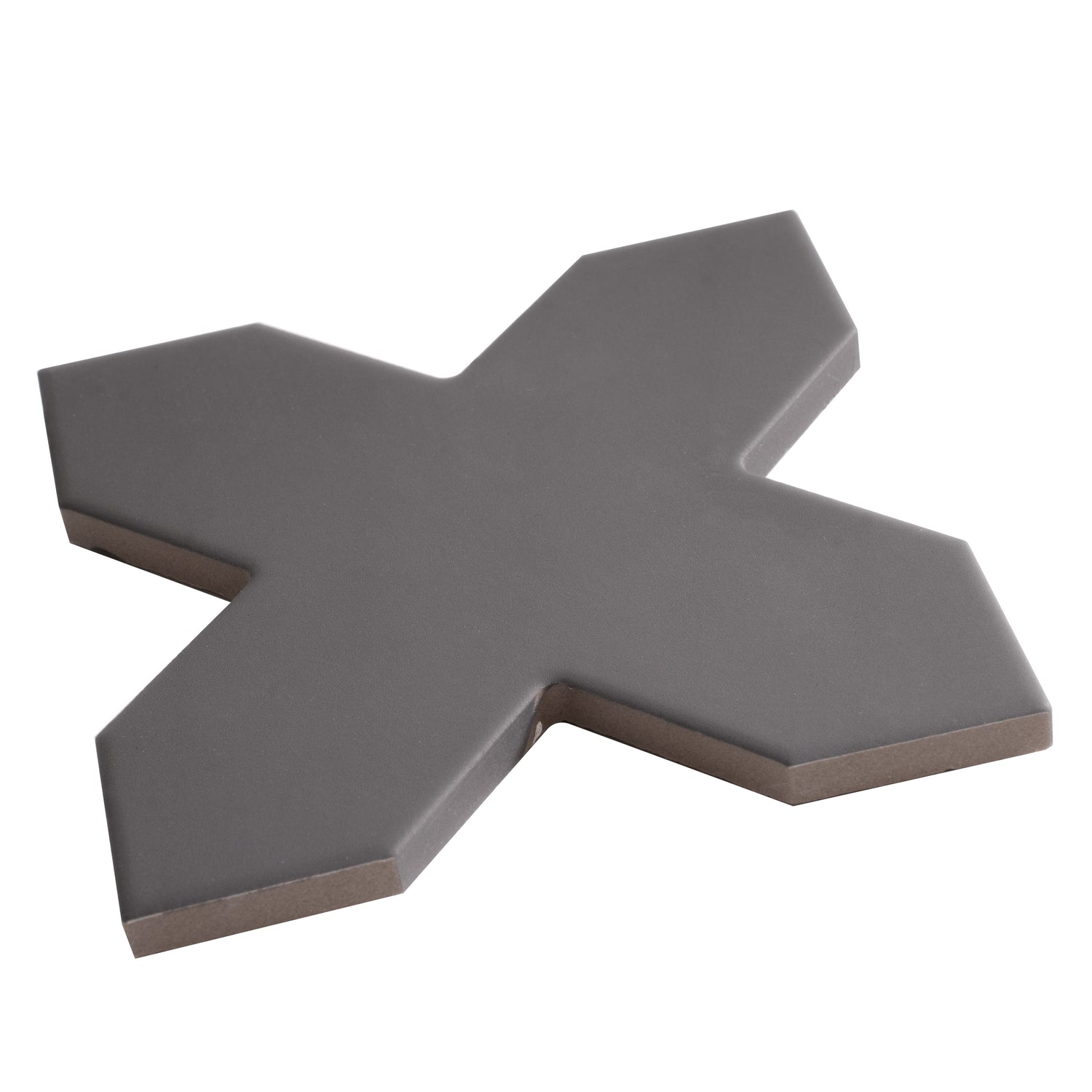 Pure White 7" Star with Graphite Black 5" Cross Matte Porcelain (10.62 sq ft/case) - 68 Pack