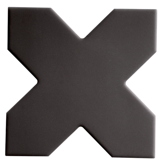 Seville 4.72 in. x 4.72 in. Matte Graphite Black Porcelain Cross Wall and Floor Tile (5.31 sq ft/case) - 34 Pack