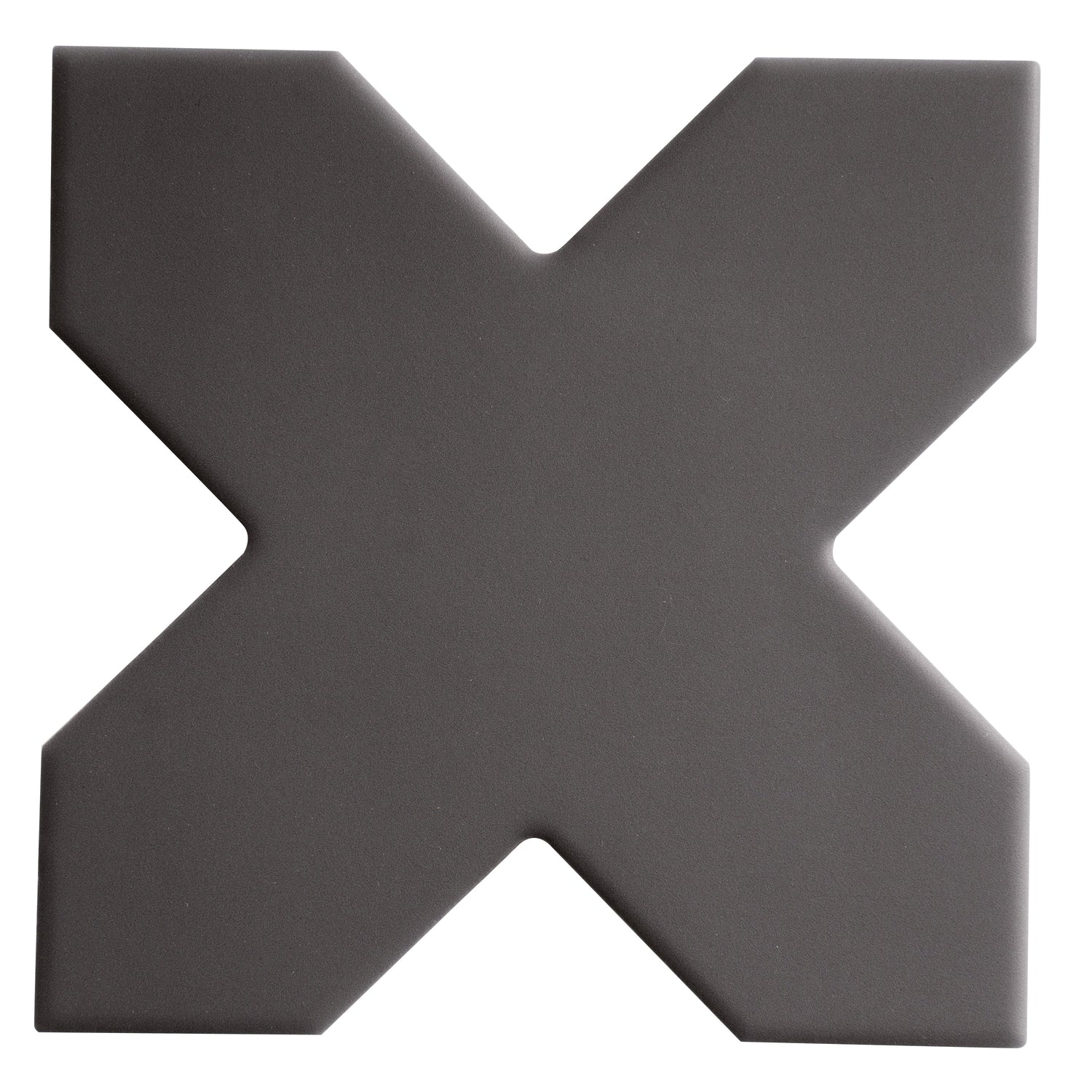 Pure White 7" Star with Graphite Black 5" Cross Matte Porcelain (10.62 sq ft/case) - 68 Pack-sample