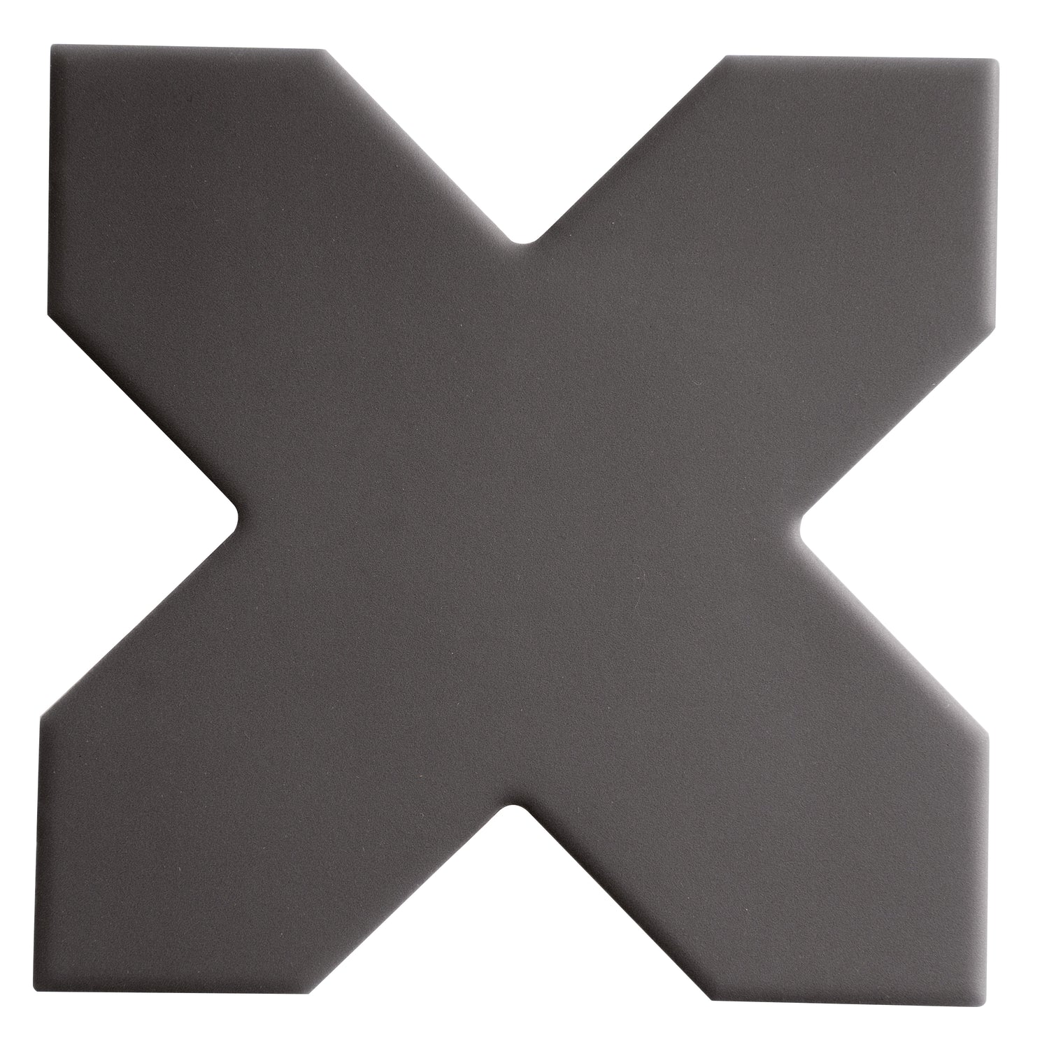 Graphite Black 7" Star with 5" Cross Matte Porcelain Wall and Floor Tile (10.62 sq ft/case) - 68 Pack