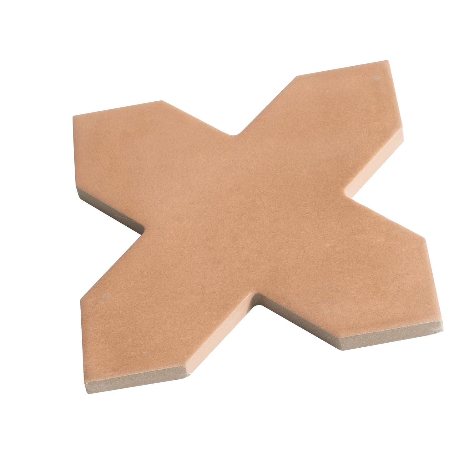 Graphite Black 7" Star with Terracotta 5" Cross Matte Porcelain (10.62 sq ft/case) - 68 Pack-sample