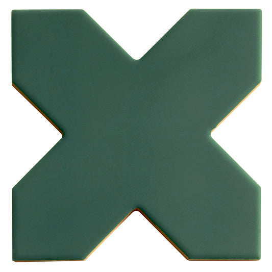 Seville 4.72 in. x 4.72 in. Matte Sage Green Porcelain Cross Wall and Floor Tile (5.31 sq ft/case) - 34 Pack