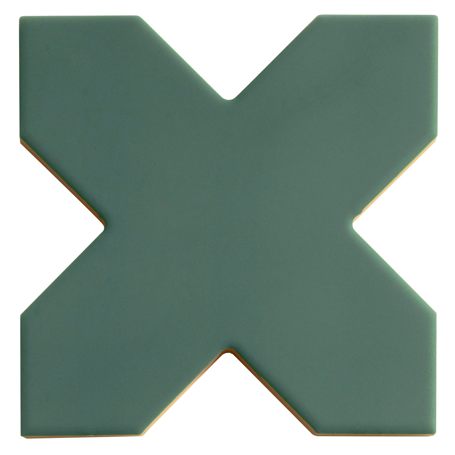 Pure White 7" Star with Sage Green 5" Cross Matte Porcelain (10.62 sq ft/case) - 68 Pack-sample