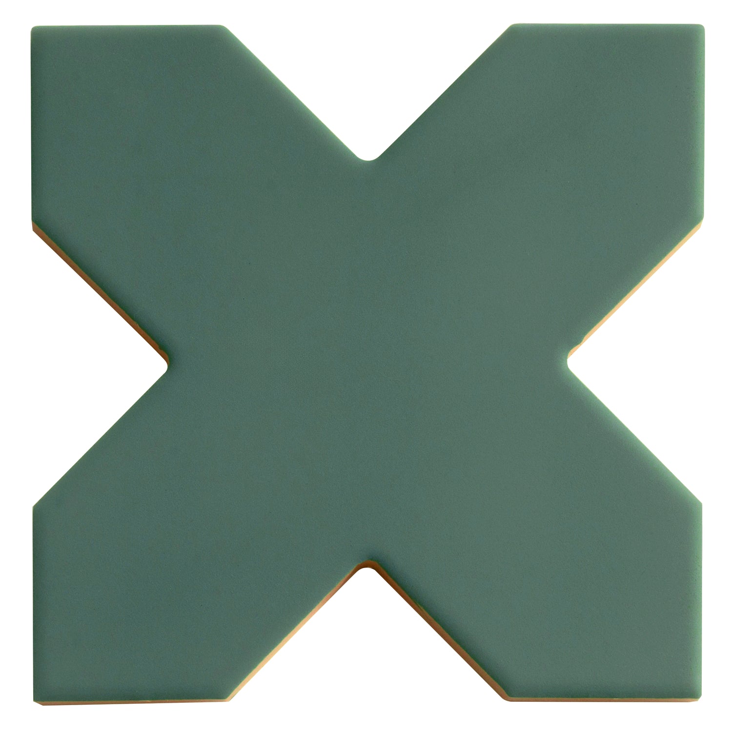 Pure White 7" Star with Sage Green 5" Cross Matte Porcelain (10.62 sq ft/case) - 68 Pack