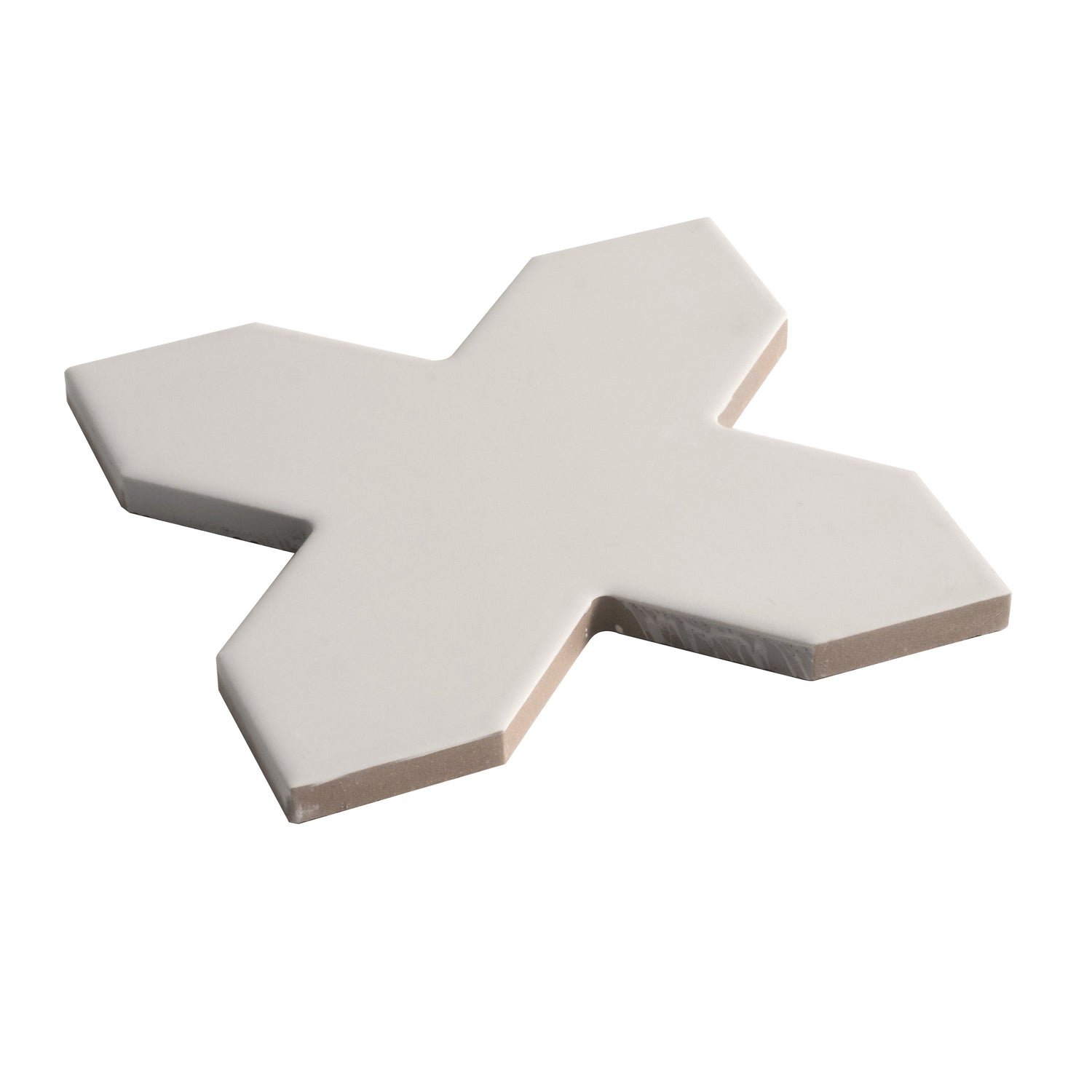 Sample - Light Gray 7" Star with 5" Cross Matte Porcelain Wall and Floor Tile (10.62 sq ft/case) - 68 Pack