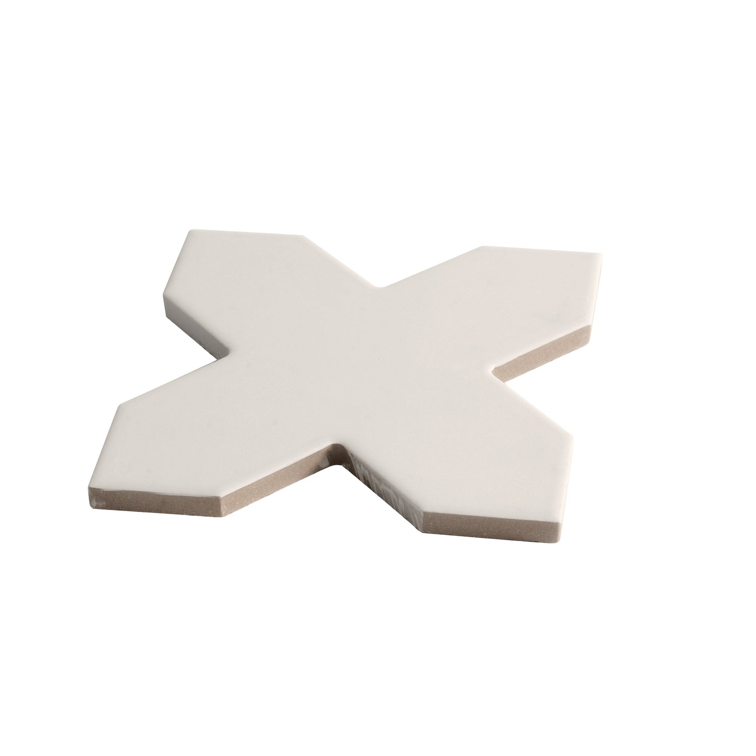 Sample - 5" Pearl White Star with Cobalt Blue Cross Glossy Ceramic Wall and Floor Tile (10.76 sq ft/case) - 54 Pack