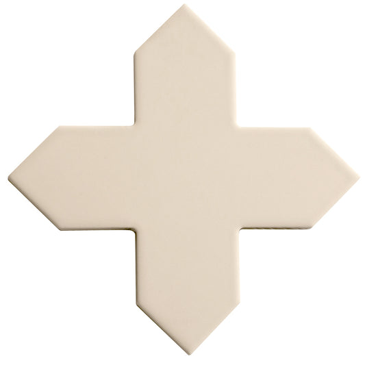 Seville 4.72 in. x 4.72 in. Matte Ecru Taupe Porcelain Cross Wall and Floor Tile (5.31 sq ft/case) - 34 Pack