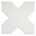 Sample - Pure White 5x5 Matte Cross Porcelain Tile (34 pack, 5.31 sq ft/case)