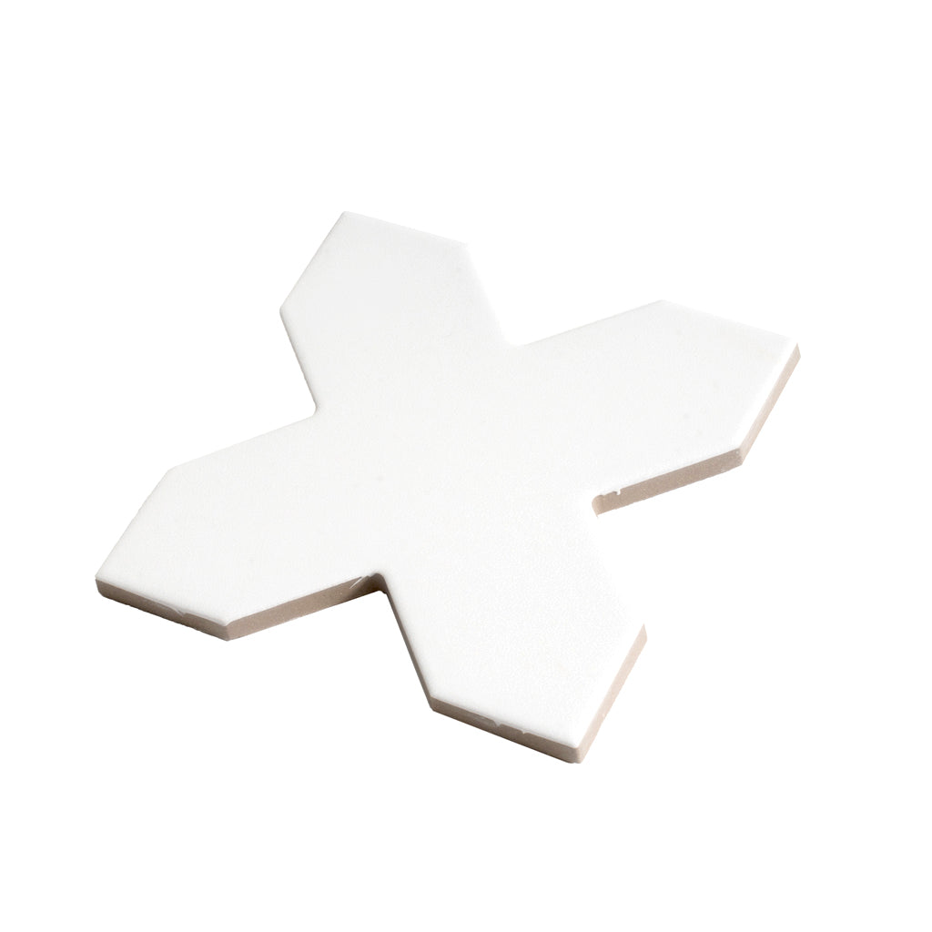 Seville 4.72 in. x 4.72 in. Matte Pure White Porcelain Cross Wall and Floor Tile (5.31 sq ft/case) - 34 Pack