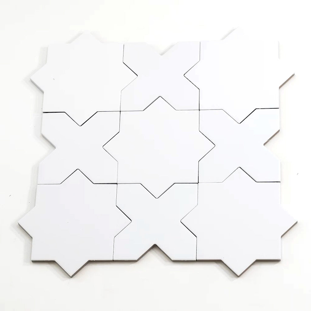 Seville 4.72 in. x 4.72 in. Matte Pure White Porcelain Cross Wall and Floor Tile (5.31 sq ft/case) - 34 Pack