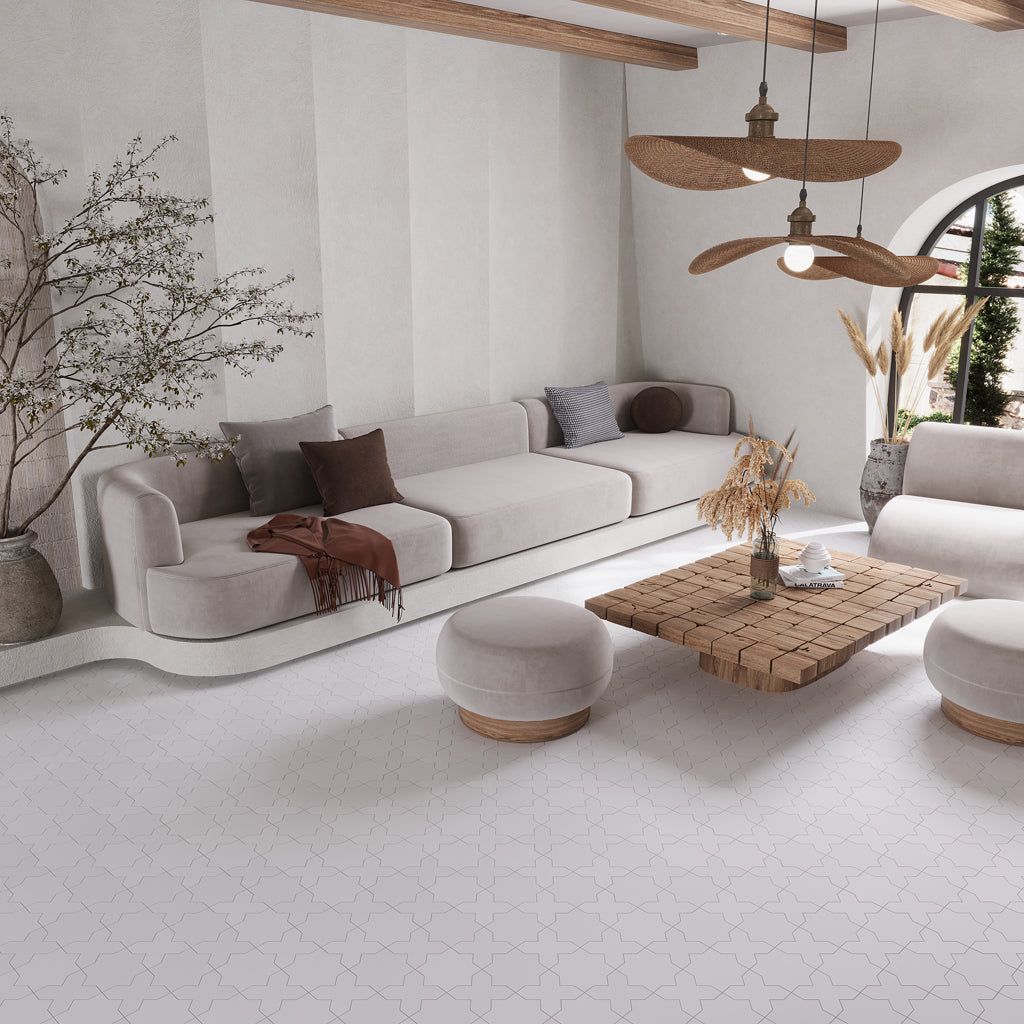 Pure White 5x5 Matte Cross Porcelain Tile (34 pack, 5.31 sq ft