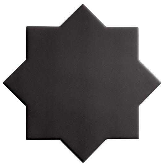 Seville 6.6 in. x 6.6 in. Matte Graphite Black Porcelain Star Wall and Floor Tile (5.31 sq ft/case) - 34 Pack