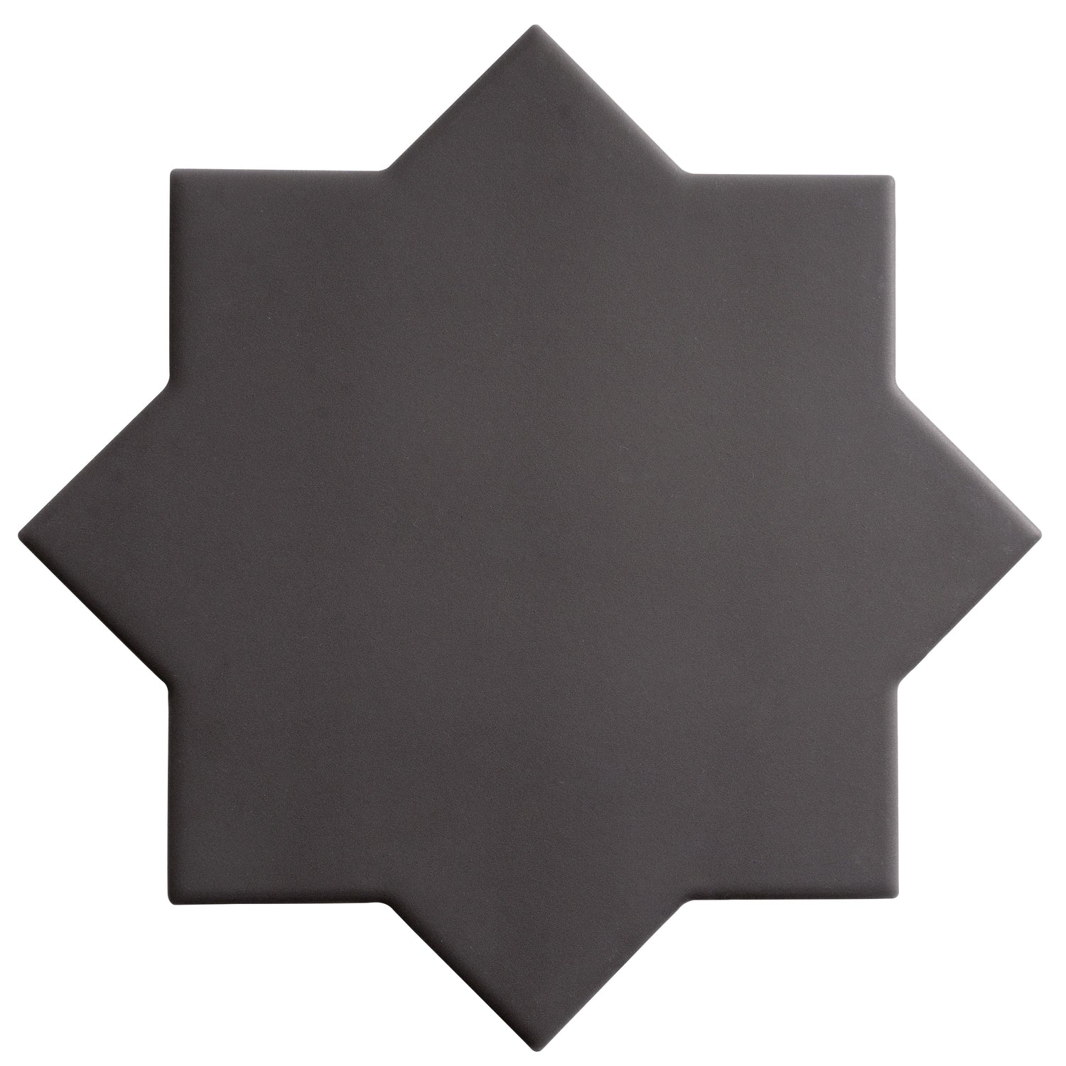 Graphite Black 7" Star with Ecru Taupe 5" Cross Matte Porcelain (10.62 sq ft/case) - 68 Pack-sample