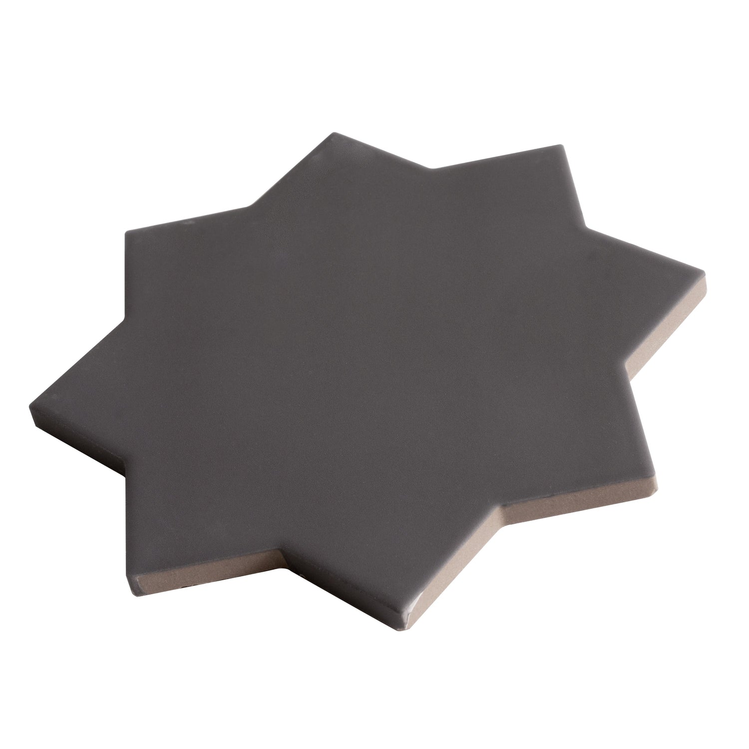 Graphite Black 7" Star with Ecru Taupe 5" Cross Matte Porcelain (10.62 sq ft/case) - 68 Pack-sample