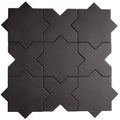 Sample - Graphite Black 7" Star with 5" Cross Matte Porcelain Wall and Floor Tile (10.62 sq ft/case) - 68 Pack