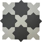 Graphite Black 7" Star with Light Gray 5" Cross Matte Porcelain (10.62 sq ft/case) - 68 Pack