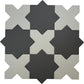 Graphite Black 7" Star with Light Gray 5" Cross Matte Porcelain (10.62 sq ft/case) - 68 Pack-sample