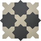 Graphite Black 7" Star with Ecru Taupe 5" Cross Matte Porcelain (10.62 sq ft/case) - 68 Pack