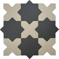 Sample - Graphite Black 7" Star with Ecru Taupe 5" Cross Matte Porcelain Tile (10.62 sq ft/case) - 68 Pack