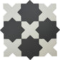 Graphite Black 7" Star with Pure White 5" Cross Matte Porcelain (10.62 sq ft/case) - 68 Pack