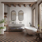 Sample - 5" Pearl White Star with Cobalt Blue Cross Glossy Ceramic Wall and Floor Tile (10.76 sq ft/case) - 54 Pack