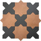Terracota 7" Star with Graphite Black 5" Cross Matte Porcelain (10.62 sq ft/case) - 68 Pack