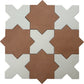 Terracotta 7" Star with Pure White 5" Cross Matte Porcelain (10.62 sq ft/case) - 68 Pack