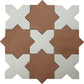 Terracotta 7" Star with Pure White 5" Cross Matte Porcelain (10.62 sq ft/case) - 68 Pack-sample