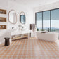 Sample - 5" Pearl White Star with Cobalt Blue Cross Glossy Ceramic Wall and Floor Tile (10.76 sq ft/case) - 54 Pack