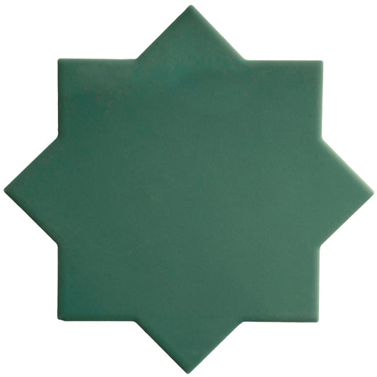 Seville 6.6 in. x 6.6 in. Matte Sage Green Porcelain Star Wall and Floor Tile (5.31 sq ft/case) - 34 Pack