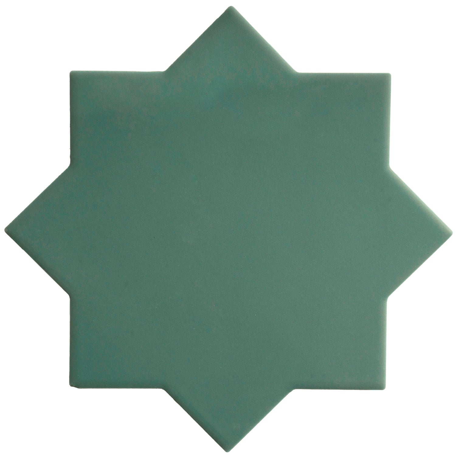 Sage Green 7" Star with Pure White 5" Cross Matte Porcelain (10.62 sq ft/case) - 68 Pack-sample