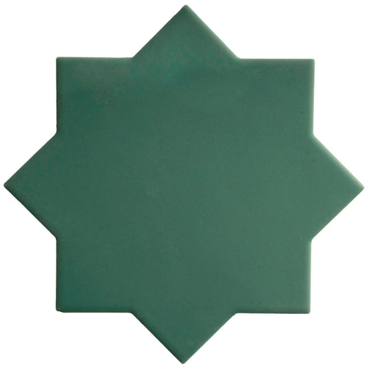 Sage Green 7x7 Matte Star Porcelain Tile (34 pack, 5.31 sq ft/case) - Sample