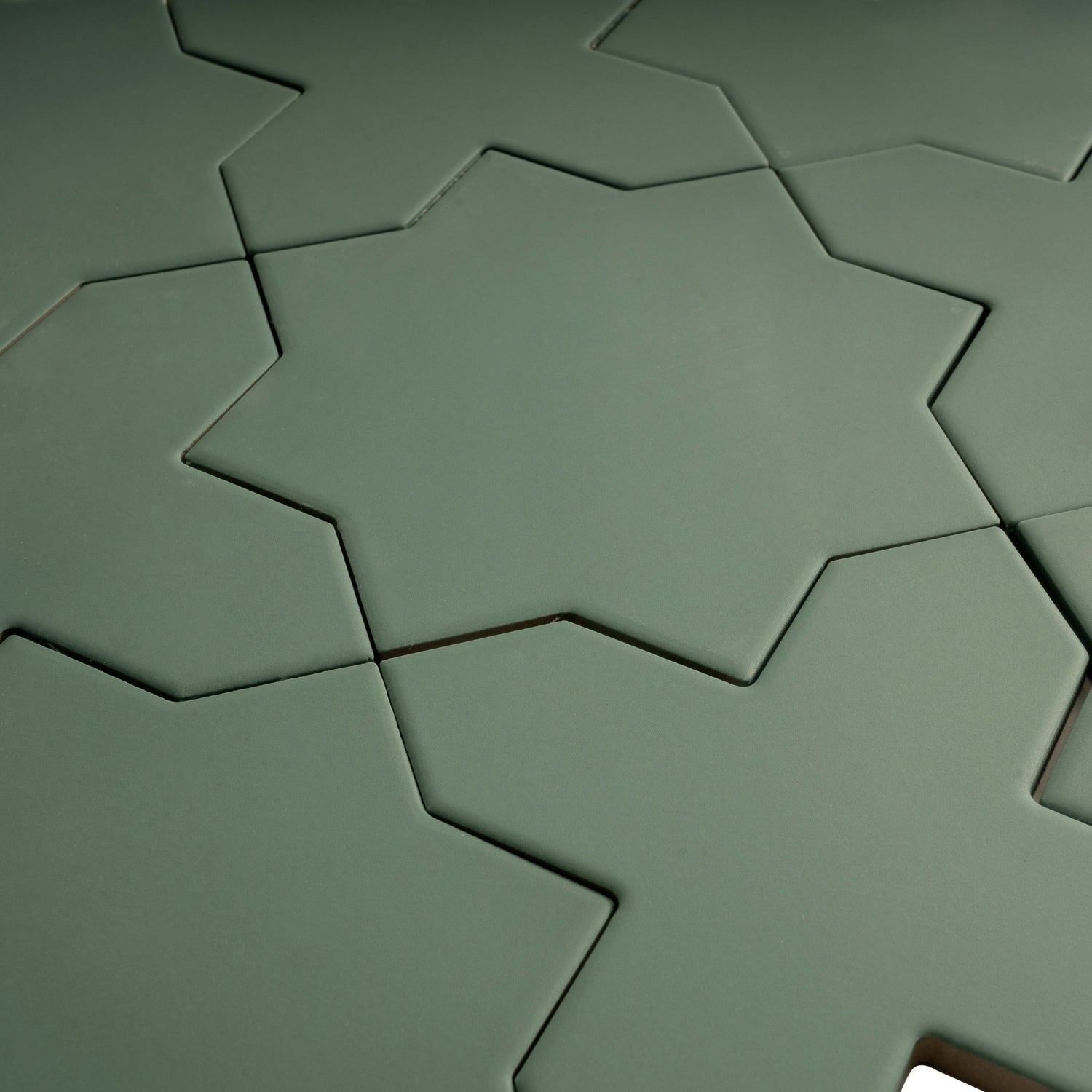 Sample - Sage Green 7" Star with 5" Cross Matte Porcelain Wall and Floor Tile (10.62 sq ft/case) - 68 Pack