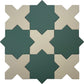 Sage Green 7" Star with Ecru Taupe 5" Cross Matte Porcelain (10.62 sq ft/case) - 68 Pack