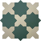 Sage Green 7" Star with Ecru Taupe 5" Cross Matte Porcelain (10.62 sq ft/case) - 68 Pack-sample