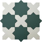 Sage Green 7" Star with Pure White 5" Cross Matte Porcelain (10.62 sq ft/case) - 68 Pack