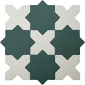 Sample - Sage Green 7" Star with Pure White 5" Cross Matte Porcelain Tile (10.62 sq ft/case) - 68 Pack