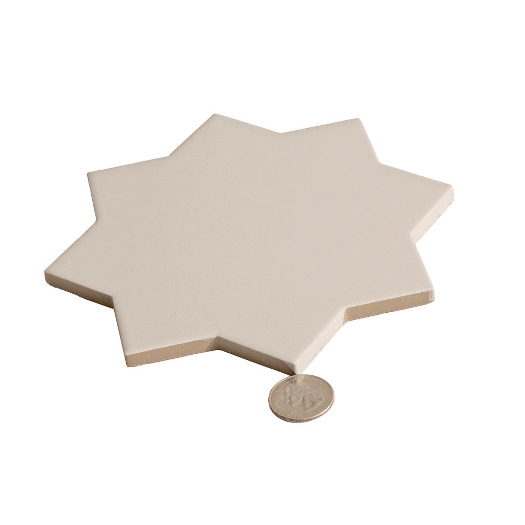 Seville 6.6 in. x 6.6 in. Matte Light Gray Porcelain Star Wall and Floor Tile (5.31 sq ft/case) - 34 Pack