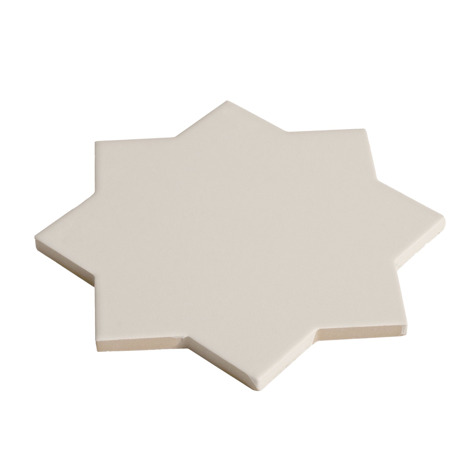 Light Gray 7" Star with Pure White 5" Cross Matte Porcelain (10.62 sq ft/case) - 68 Pack