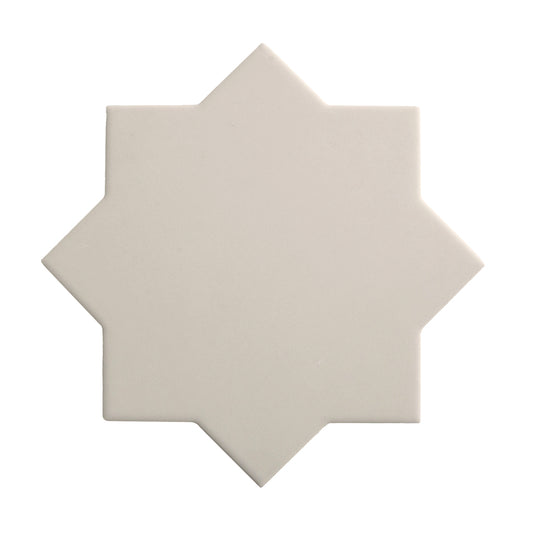 Seville 6.6 in. x 6.6 in. Matte Light Gray Porcelain Star Wall and Floor Tile (5.31 sq ft/case) - 34 Pack