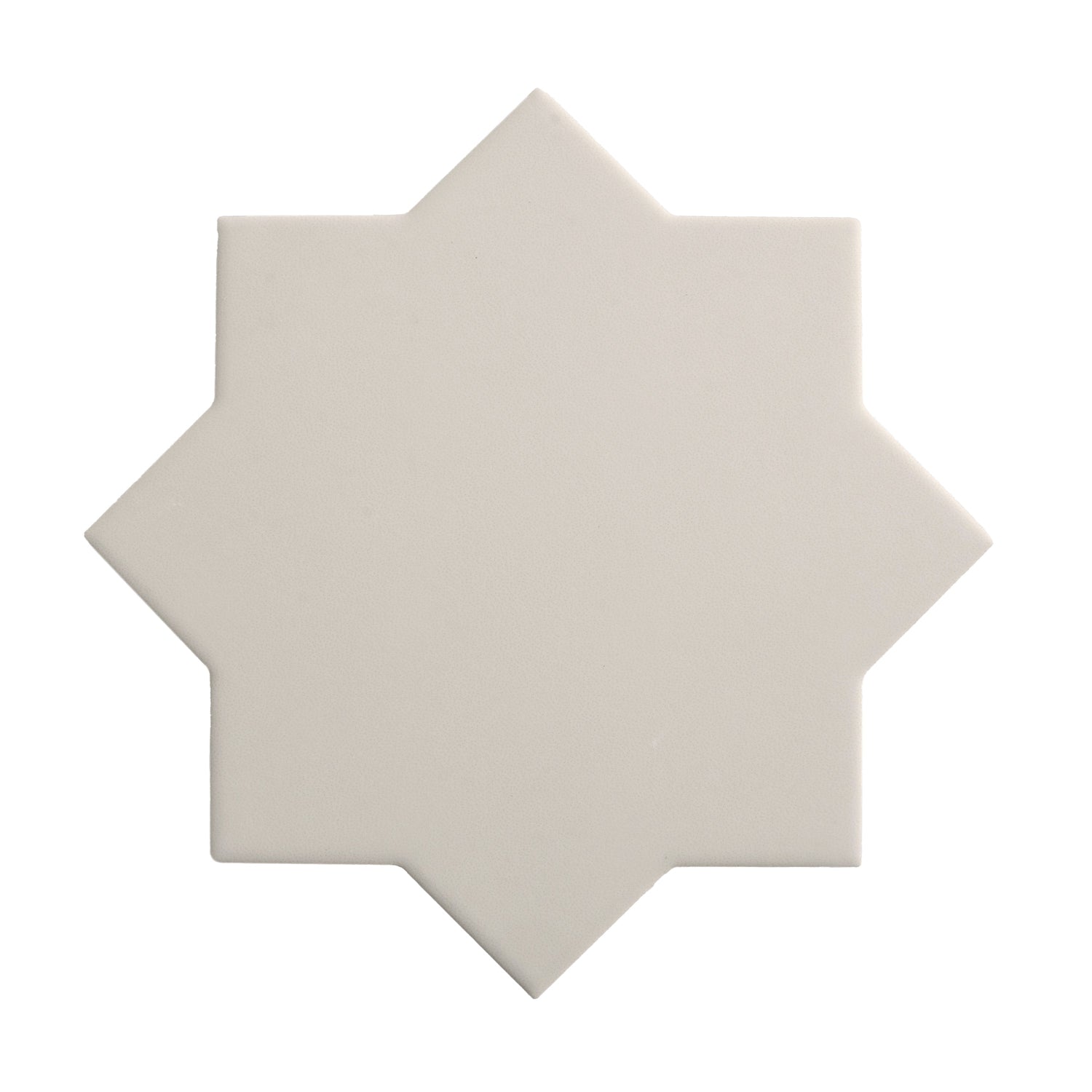 Light Gray 7" Star with Pure White 5" Cross Matte Porcelain (10.62 sq ft/case) - 68 Pack-sample