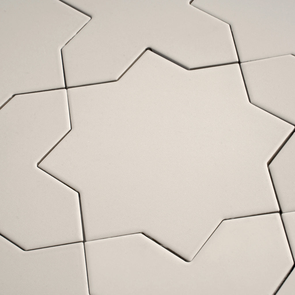 Seville 6.6 in. x 6.6 in. Matte Light Gray Porcelain Star Wall and Floor Tile (5.31 sq ft/case) - 34 Pack