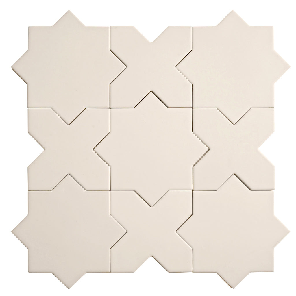 Seville 6.6 in. x 6.6 in. Matte Light Gray Porcelain Star Wall and Floor Tile (5.31 sq ft/case) - 34 Pack