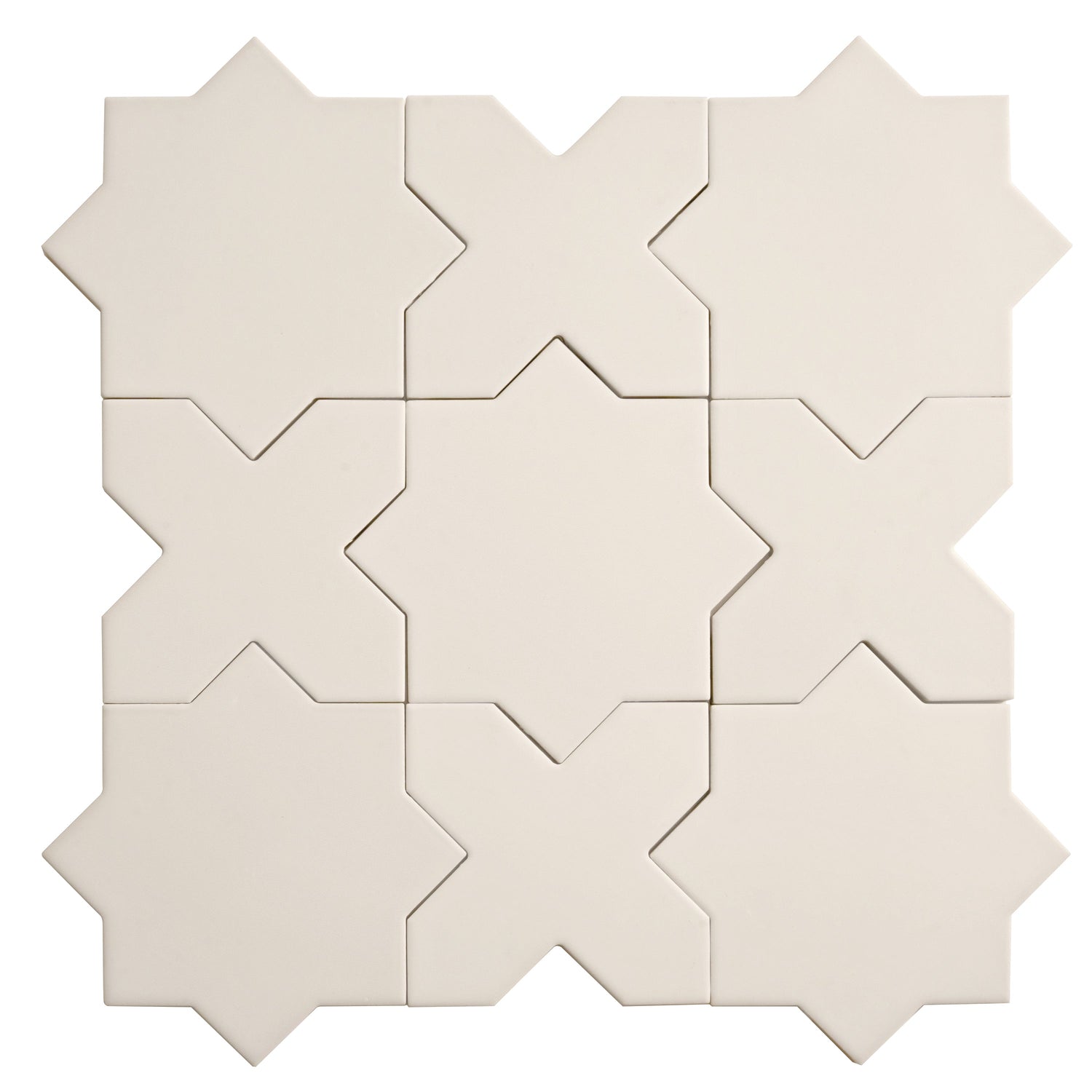 Sample - Light Gray 7" Star with 5" Cross Matte Porcelain Wall and Floor Tile (10.62 sq ft/case) - 68 Pack
