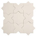 light gray 7-inch star and 5-inch cross matte porcelain wall and floor tile pattern
