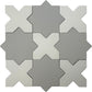 Light Gray 7" Star with Pure White 5" Cross Matte Porcelain (10.62 sq ft/case) - 68 Pack