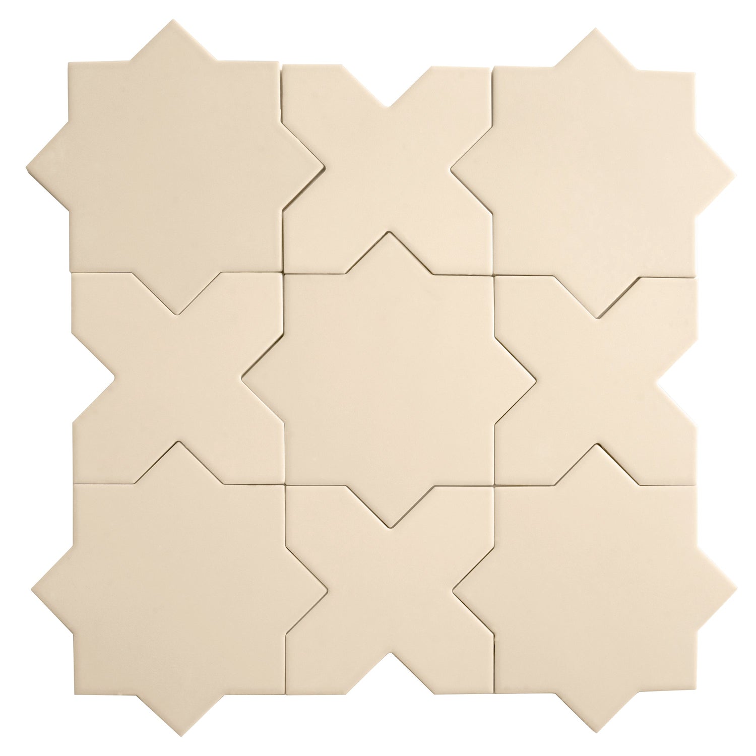 Sample - Ecru Taupe 7" Star with 5" Cross Matte Porcelain Wall and Floor Tile (10.62 sq ft/case) - 68 Pack